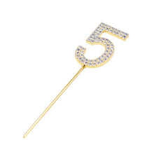 Load image into Gallery viewer, 1Pc Glitter Alloy Rhinestone Number Cake Toppers