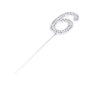 1Pc Glitter Alloy Rhinestone Number Cake Toppers