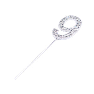 1Pc Glitter Alloy Rhinestone Number Cake Toppers
