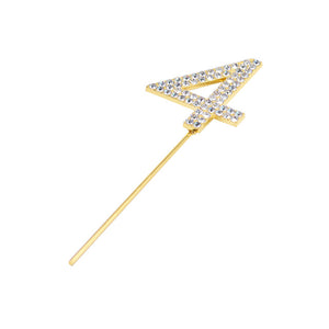 1Pc Glitter Alloy Rhinestone Number Cake Toppers