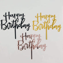 Load image into Gallery viewer, Rose Gold Silver Pink Happy Birthday Cake Decorations
