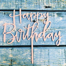 Load image into Gallery viewer, Rose Gold Silver Pink Happy Birthday Cake Decorations
