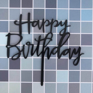 Rose Gold Silver Pink Happy Birthday Cake Decorations
