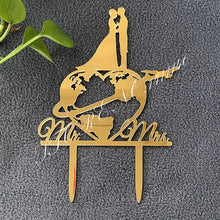 Load image into Gallery viewer, World Map Wedding Cake Topper,
