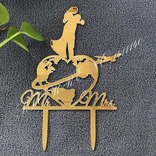 Load image into Gallery viewer, World Map Wedding Cake Topper,
