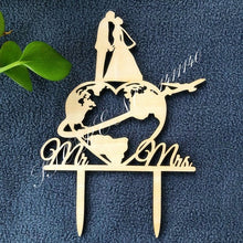 Load image into Gallery viewer, World Map Wedding Cake Topper,
