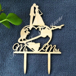 World Map Wedding Cake Topper,