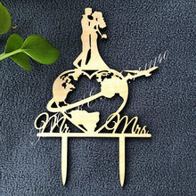 Load image into Gallery viewer, World Map Wedding Cake Topper,
