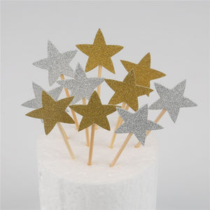 10pcs Mini Heart Star Cupcake