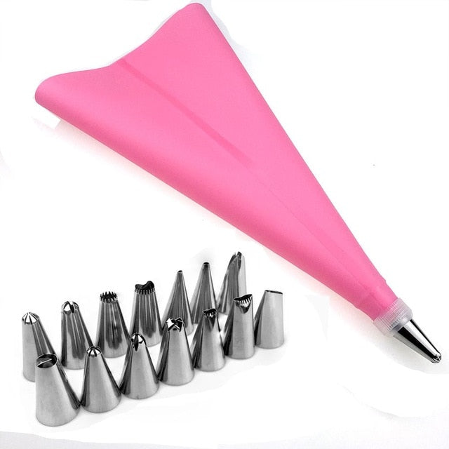 16 PCS/Set Silicone Kitchen Accessories Icing Piping Cream