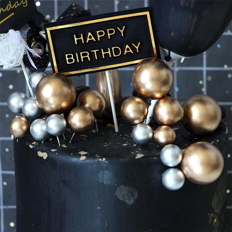 Birthday Party Golden Ball Cake Decorate