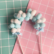 Load image into Gallery viewer, Happy Birthday Cake Topper Soft Pompom
