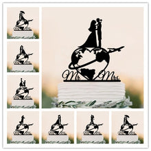 Load image into Gallery viewer, World Map Wedding Cake Topper,
